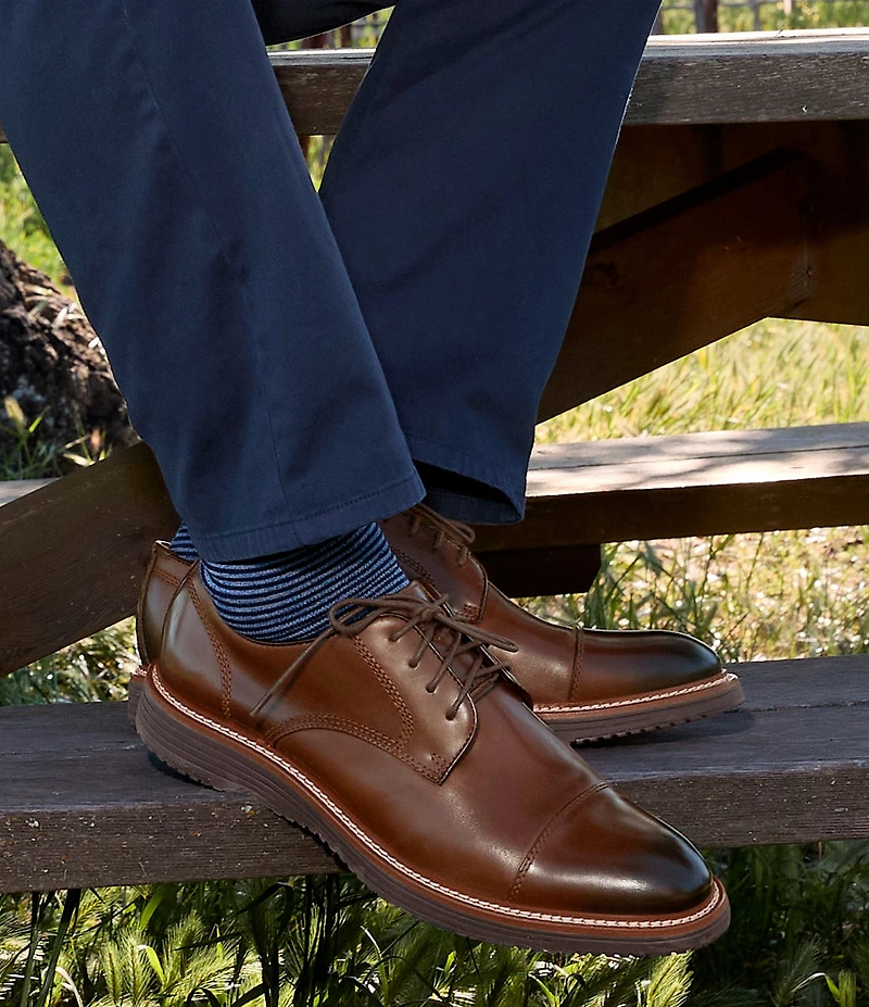 Johnston & Murphy Men's Upton Leather Cap Toe Lace Up Oxfords