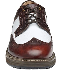 Johnston & Murphy Men's Upton GL3 Luxe Hybrid Waterproof Croco Leather Wingtip Oxfords