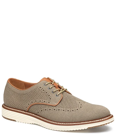 Johnston & Murphy Men's Upton Heathered Knit Wingtip Lace Up Oxfords