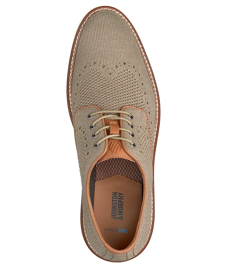 Johnston & Murphy Men's Upton Heathered Knit Wingtip Lace Up Oxfords