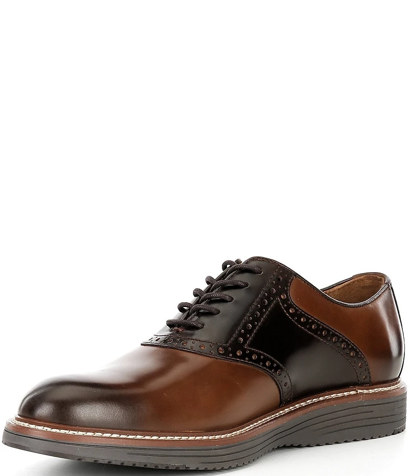 Johnston & Murphy Men's Upton Leather Brogue Detail Saddle Oxfords