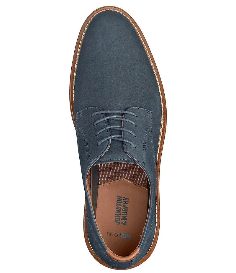 Johnston & Murphy Men's Upton Nubuck Plain Toe Lace Up Oxfords