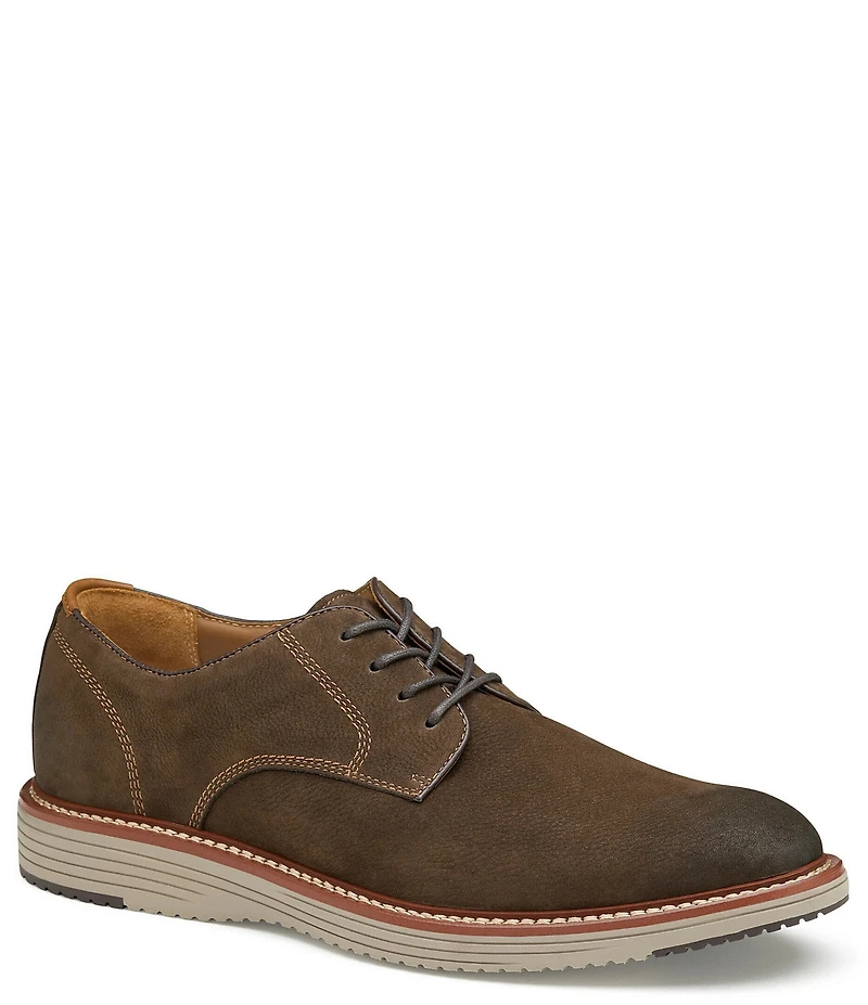 Johnston & Murphy Men's Upton Nubuck Plain Toe Lace Up Oxfords