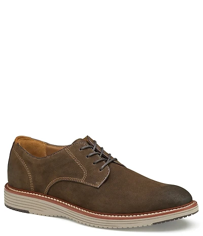 Johnston & Murphy Men's Upton Nubuck Plain Toe Lace Up Oxfords