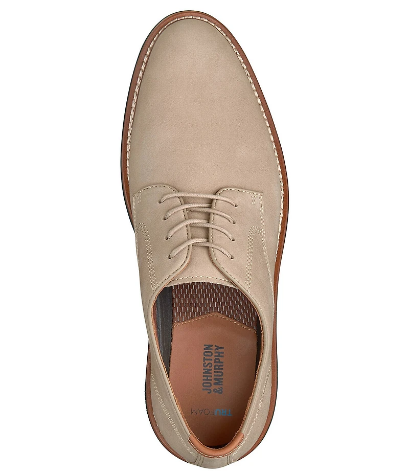 Johnston & Murphy Men's Upton Nubuck Plain Toe Lace Up Oxfords