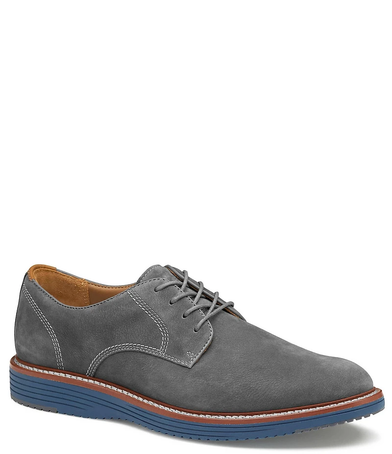 Johnston & Murphy Men's Upton Nubuck Plain Toe Lace Up Oxfords