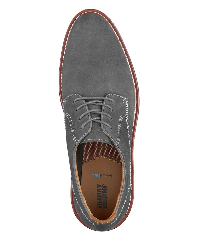 Johnston & Murphy Men's Upton Nubuck Plain Toe Lace Up Oxfords
