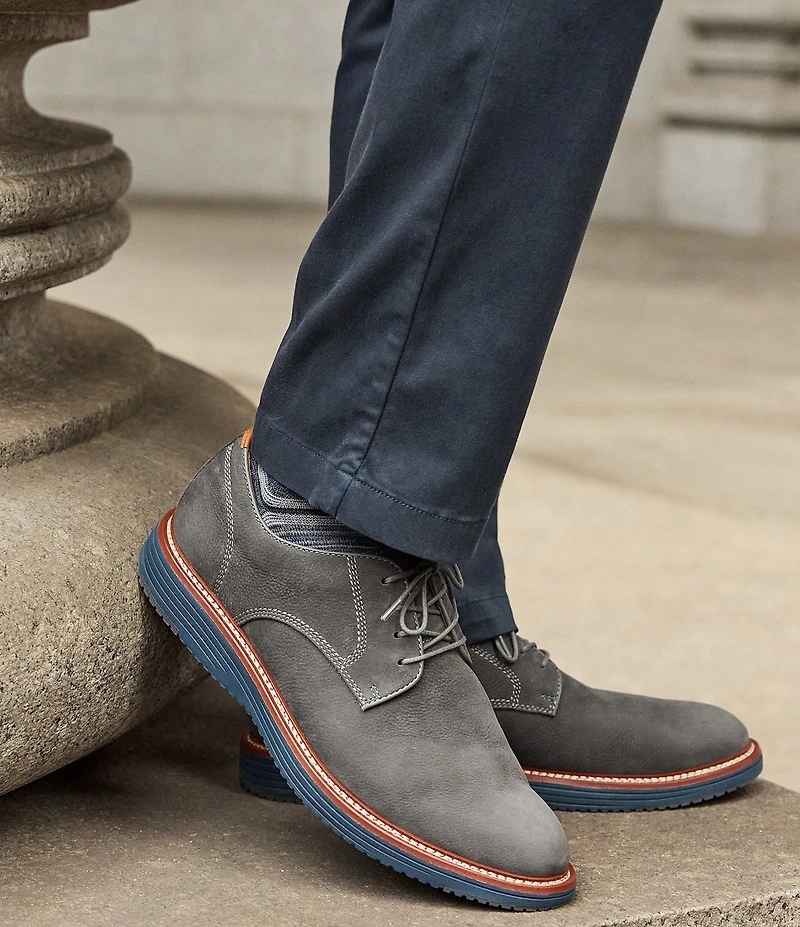 Johnston & Murphy Men's Upton Nubuck Plain Toe Lace Up Oxfords
