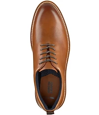 Johnston & Murphy Men's Upton One Piece Perforated Leather Plain Toe Oxfords