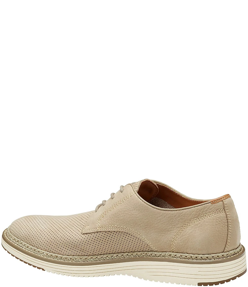 Johnston & Murphy Men's Upton Perforated Nubuck Plain Toe Lace Up Oxfords