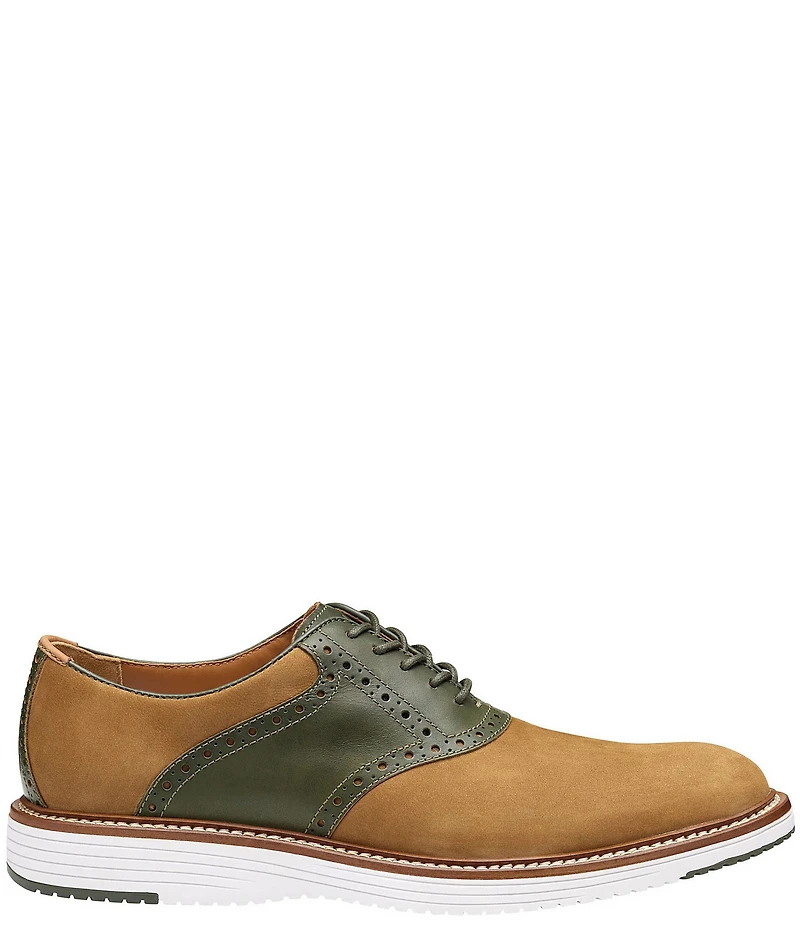 Johnston & Murphy Men's Upton Nubuck Saddle Brogue Detail Oxfords