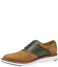 Johnston & Murphy Men's Upton Nubuck Saddle Brogue Detail Oxfords