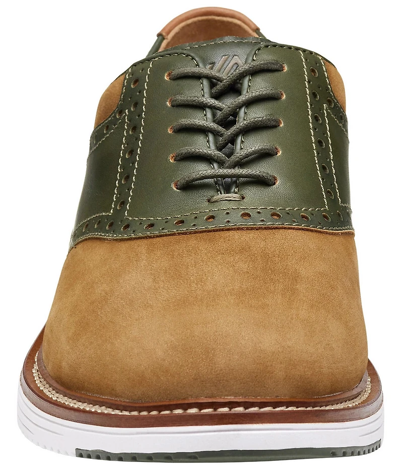 Johnston & Murphy Men's Upton Nubuck Saddle Brogue Detail Oxfords