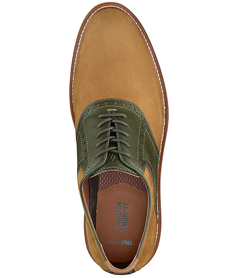 Johnston & Murphy Men's Upton Nubuck Saddle Brogue Detail Oxfords