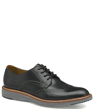 Johnston & Murphy Men's Upton Leather Wingtip Brogue Detail Oxfords