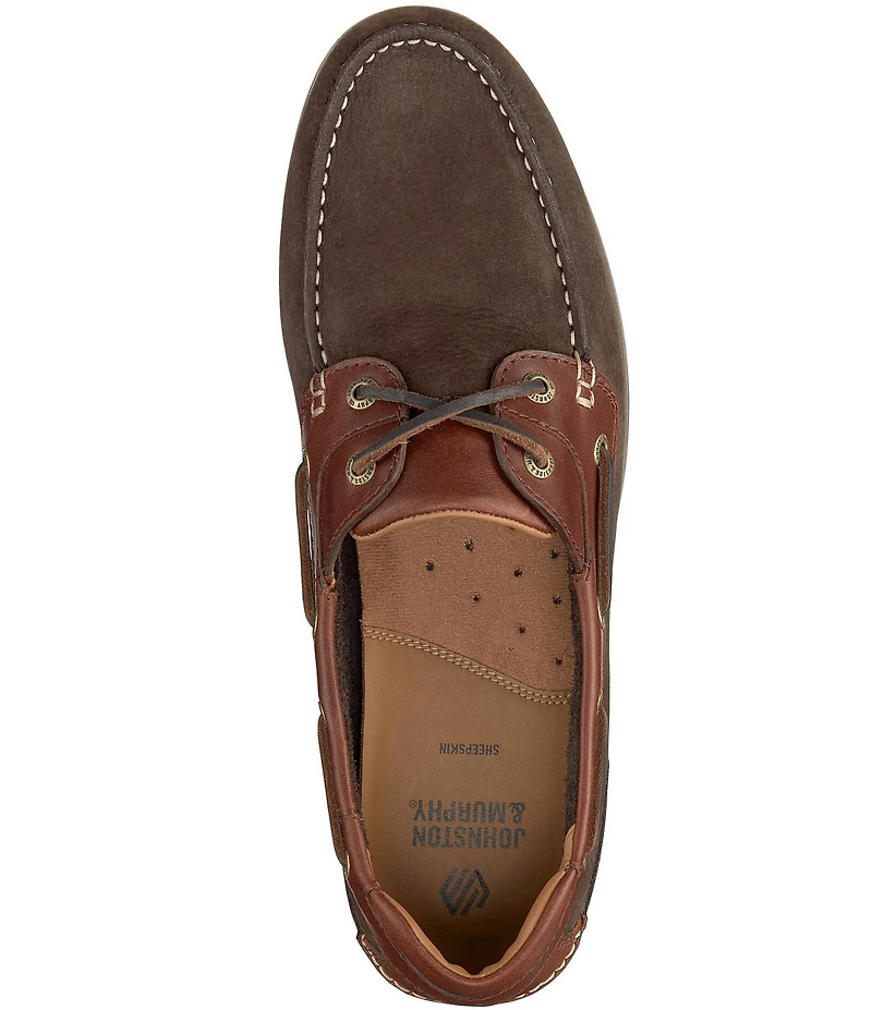 Johnston & Murphy Men's Ventura 2-Eye Nubuck Slip On Boat Shoes