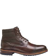 Johnston & Murphy Mens XC Flex Connelly Leather Brogue Detail Shearling Boots