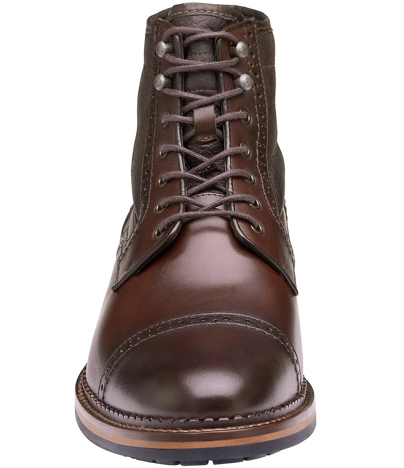 Johnston & Murphy Mens XC Flex Connelly Leather Brogue Detail Shearling Boots