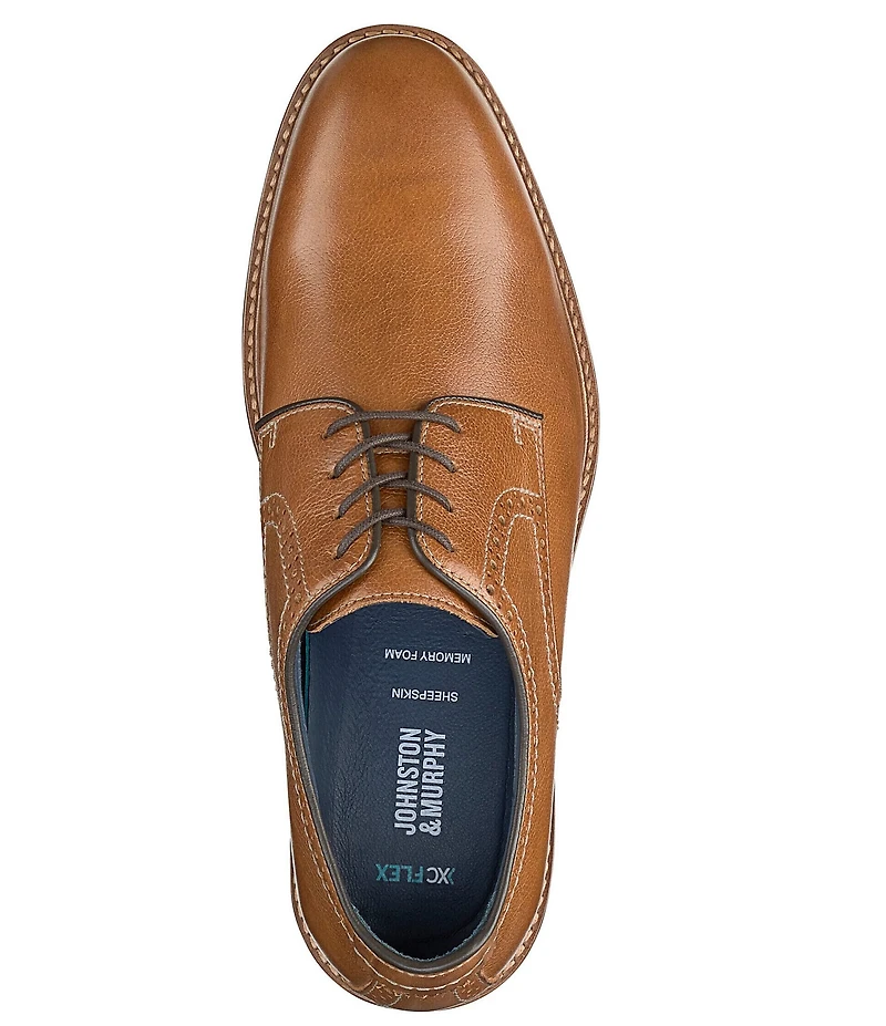 Johnston & Murphy Men's XC Flex Raleigh Leather Plain Toe Brogue Detail Oxfords