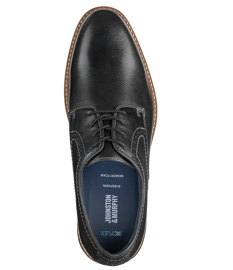 Johnston & Murphy Men's XC Flex Raleigh Leather Plain Toe Brogue Detail Oxfords