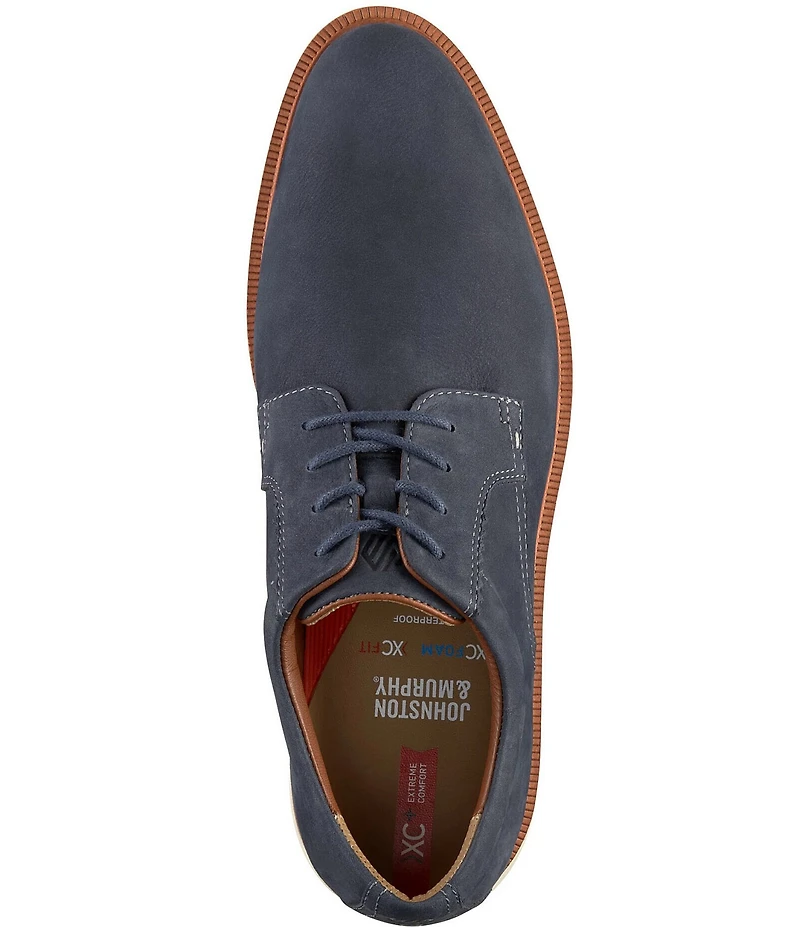Johnston & Murphy Men's XC+Parker Waterproof Nubuck Plain Toe Oxfords