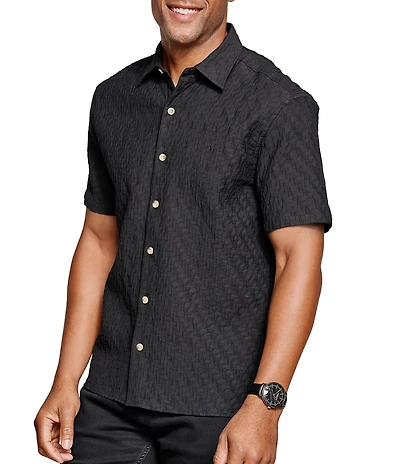 Johnston & Murphy Monterey Textured Short Sleeve Woven Shirt