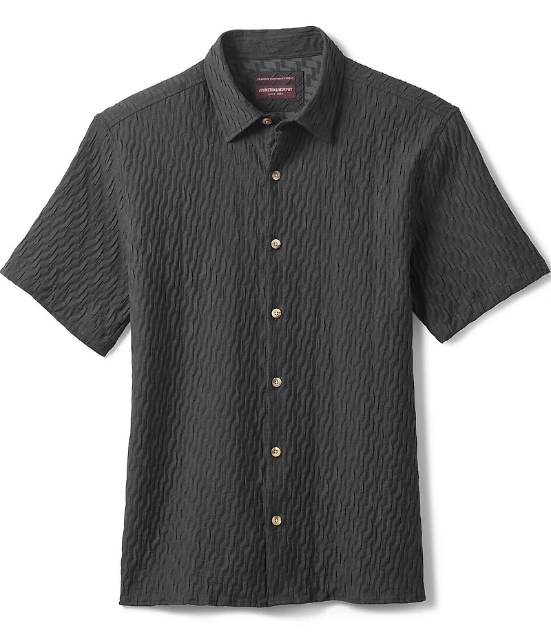 Johnston & Murphy Monterey Textured Short Sleeve Woven Shirt