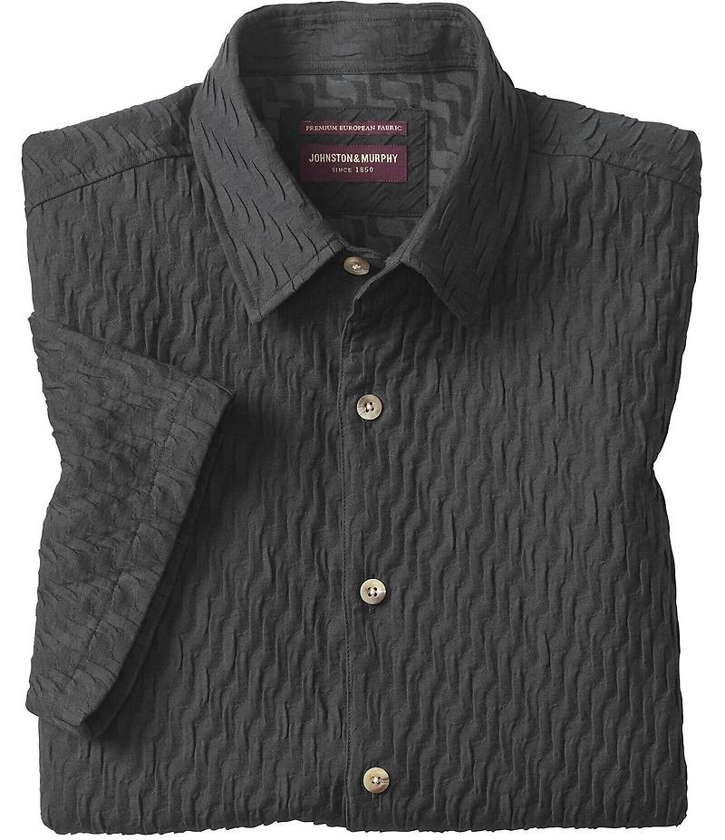 Johnston & Murphy Monterey Textured Short Sleeve Woven Shirt
