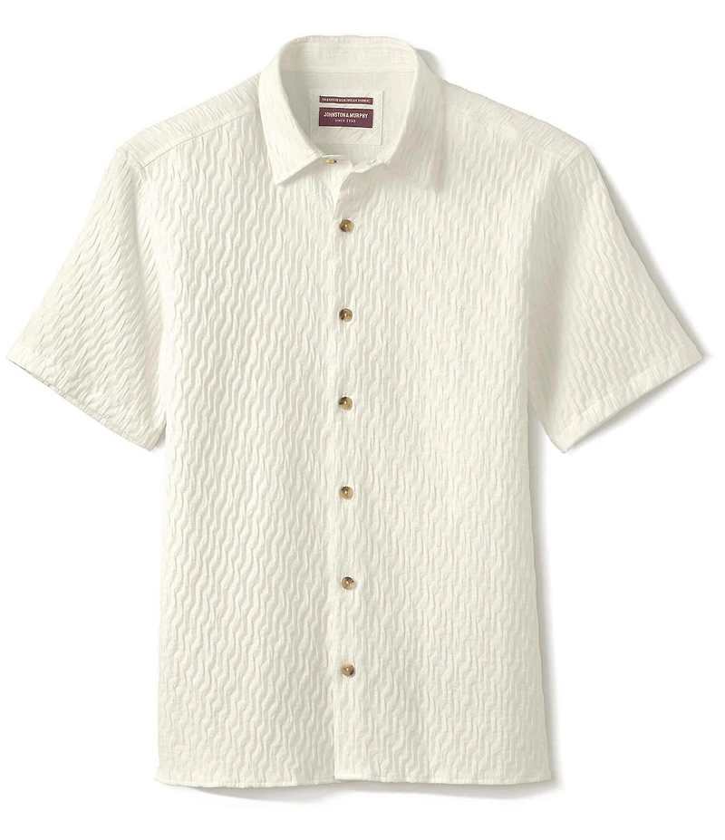 Johnston & Murphy Monterey Textured Short Sleeve Woven Shirt