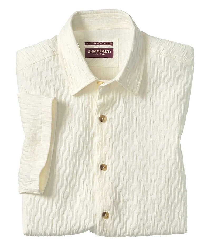 Johnston & Murphy Monterey Textured Short Sleeve Woven Shirt
