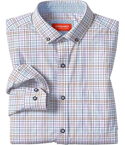 Johnston & Murphy Multi XC+ Motion Plaid Long Sleeve Woven Shirt