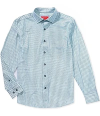 Johnston & Murphy Multi XC+ Motion Windowpane Long Sleeve Woven Shirt