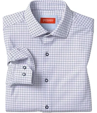 Johnston & Murphy Multi XC+ Motion Windowpane Long Sleeve Woven Shirt