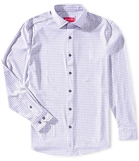 Johnston & Murphy Multi XC+ Motion Windowpane Long Sleeve Woven Shirt