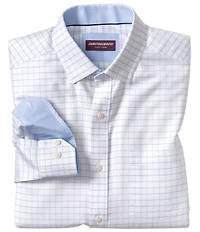 Johnston & Murphy Non-Iron Windowpane Long Sleeve Woven Shirt