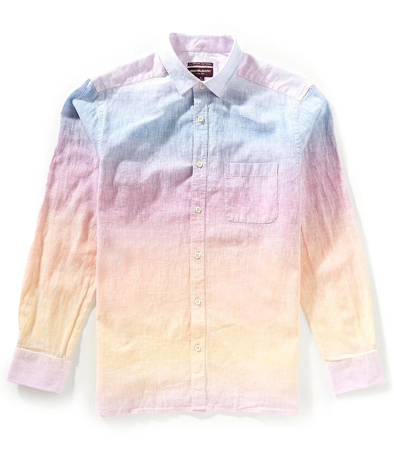 Johnston & Murphy Ombre Linen Long Sleeve Woven Shirt