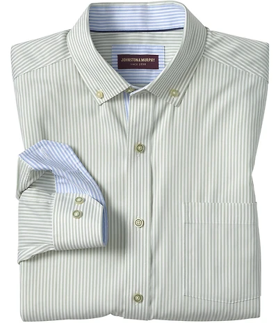 Johnston & Murphy Ovation Non-Iron Oxford Stripe Long Sleeve Woven Shirt