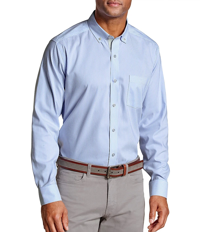 Johnston & Murphy Ovation Non-Iron Oxford Stripe Long Sleeve Woven Shirt