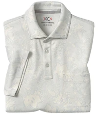 Johnston & Murphy Paisley Knit Jacquard Short Sleeve Polo Shirt