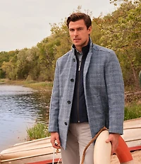 Johnston & Murphy Upton Plaid Wool Blend Car Coat