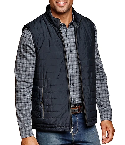 Johnston & Murphy Quilted Woven Stretch Knit Reversible Vest