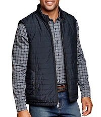 Johnston & Murphy Quilted Woven Stretch Knit Reversible Vest
