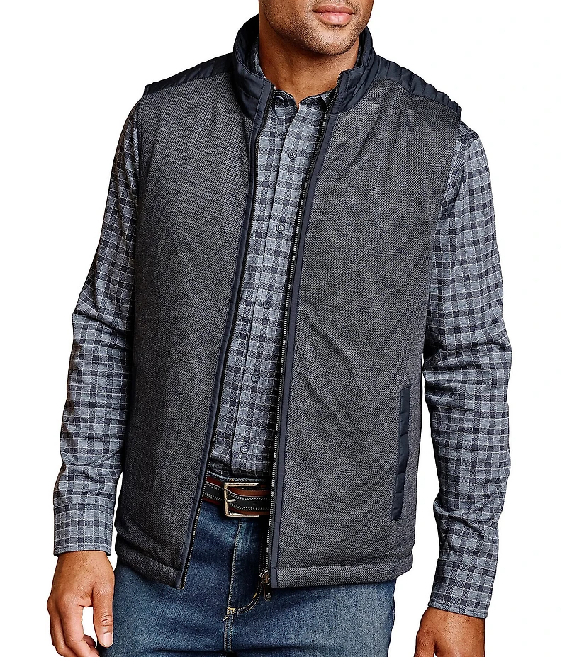 Johnston & Murphy Quilted Woven Stretch Knit Reversible Vest