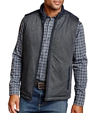 Johnston & Murphy Quilted Woven Stretch Knit Reversible Vest