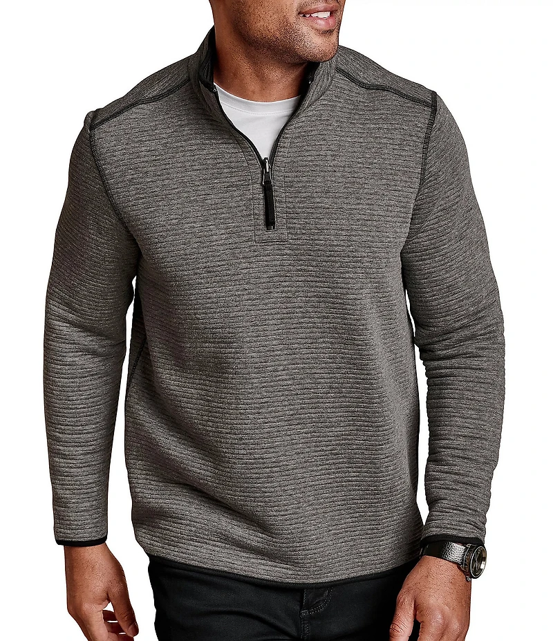 Johnston & Murphy Reversible Channel Quilted Quarter-Zip Pullover