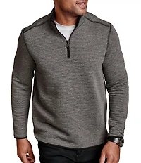 Johnston & Murphy Reversible Channel Quilted Quarter-Zip Pullover