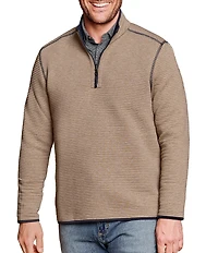 Johnston & Murphy Reversible Channel Quilted Quarter-Zip Pullover