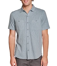Johnston & Murphy Riley Knit Short Sleeve Woven Shirt