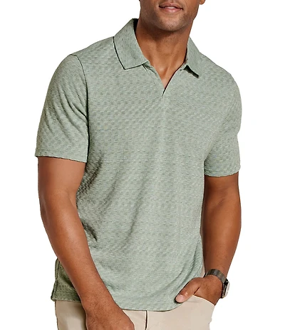 Johnston & Murphy Sedona Frond V-Neck Short Sleeve Polo Shirt