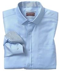 Johnston & Murphy Solid Birdseye Long Sleeve Woven Shirt